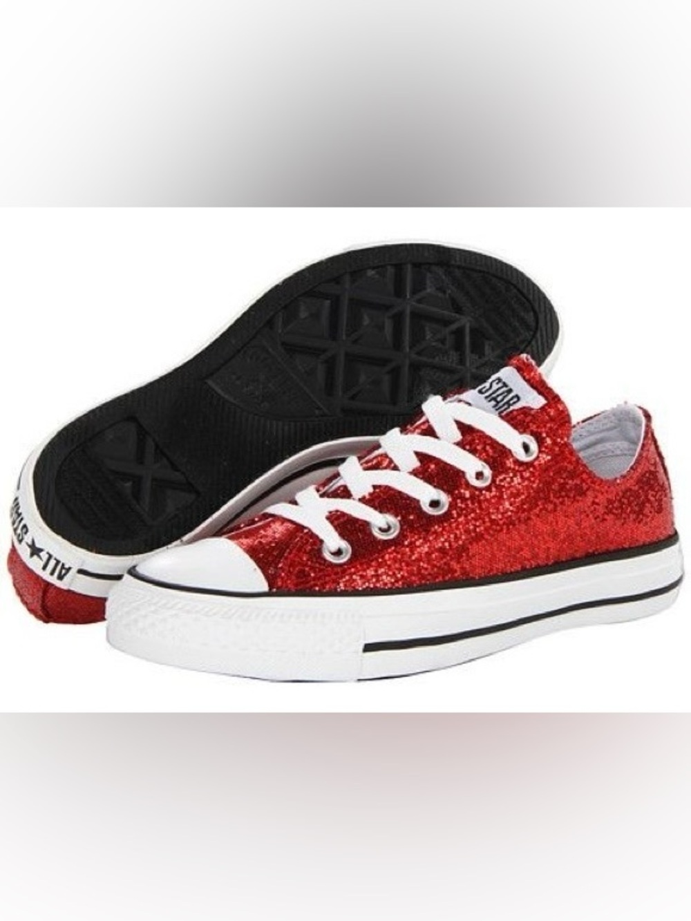 Converse all stars red sequin sneaker size 5.5